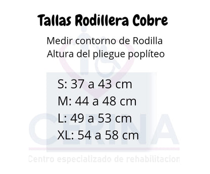 Rodillera Hilos de Cobre con Gel y Varillas Laterales